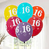 16th Birthday Sparkle 11" Latex Balloon Assortment - 6 Pc. Image 2