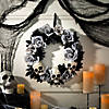 17 1/2" x 17 1/2" White Roses Wreath with Skulls Halloween Decoration Image 1