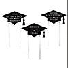 17 1/2" x 9 1/2" Graduation Cap Black Corrugated Plastic Sidewalk Yard Signs - 6 Pc. Image 1