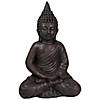 17.5" Dark Brown Meditating Buddha Outdoor Garden Statue Image 1
