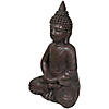 17.5" Dark Brown Meditating Buddha Outdoor Garden Statue Image 3