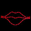 17.5" Lighted Red Lips Valentine's Day Window Silhouette Decoration Image 1