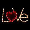 17" Lighted White and Red "LoVe" with Heart Valentine's Day Window Silhouette Decoration Image 1