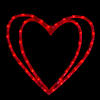 17" Pre-Lit Scarlet Red Double Heart Valentine's Day Window Silhouette Decoration Image 1