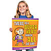 17" x 22" Superhero Character Cardstock Classroom Poster Set - 6 Pc. Image 1