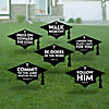 17" x 9 1/2" Bible Verse Graduation Cap Corrugated Plastic Sidewalk Yard Signs - 6 Pc. Image 1