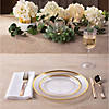 172 Pc. Premium Clear & Gold Plastic Tableware Kit for 24 Guests Image 1