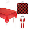 177 Pc. Buffalo Plaid Birthday Party Tableware Kit for 24 Guests Image 2