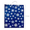 18 1/2" x 22 3/4" Jumbo Holiday Snowflake Patterned Plastic Treat Bags - 12 Pc. Image 1