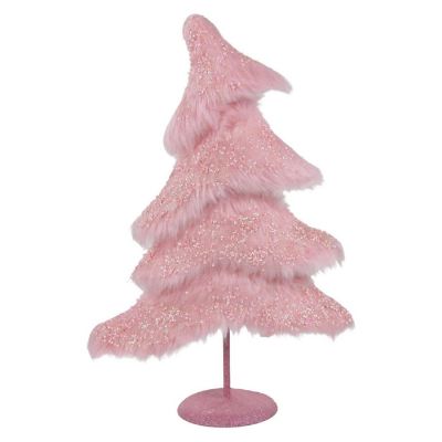 18.5" Fabric Sequin Christmas Tree: Pink Image 1
