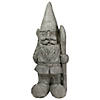 18.5" Gray Gardener Gnome with Shovel Outdoor Garden Statue Image 1