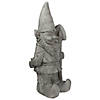 18.5" Gray Gardener Gnome with Shovel Outdoor Garden Statue Image 2