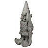 18.5" Gray Gardener Gnome with Shovel Outdoor Garden Statue Image 4