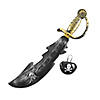 18" Black Plastic Pirate Swords with Black & White Plastic Eye Patch- 12 Pc. Image 1