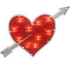 18" Lighted Red Heart with Arrow Valentine's Day Window Silhouette Decoration Image 1