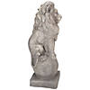 18" Lion Sitting on Ball Pedestal Outdoor Garden Statue Image 2
