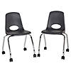 18" Mobile Chair with Casters, 2-Pack - Black Image 1