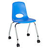 18" Mobile Chair with Casters, 2-Pack - Blue Image 1