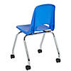 18" Mobile Chair with Casters, 2-Pack - Blue Image 2