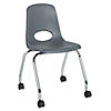 18" Mobile Chair with Casters, 2-Pack - Gray Image 1