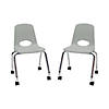 18" Mobile Chair with Casters, 2-Pack - Light Gray Image 1