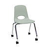 18" Mobile Chair with Casters, 2-Pack - Light Gray Image 4