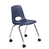18" Mobile Chair with Casters, 2-Pack - Navy Image 1