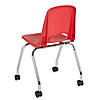 18" Mobile Chair with Casters, 2-Pack - Red Image 2
