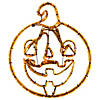 18" Orange Jack O Lantern 4 Function LED Lighted Halloween Window Silhouette Image 1