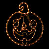 18" Orange Jack O Lantern 4 Function LED Lighted Halloween Window Silhouette Image 1