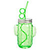 18 oz. Cactus Mason Jar Reusable Plastic Cups with Lids & Straws - 6 Ct. Image 1