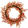 18" Red and Orange Berries Artifical Fall Harvest Twig Wreath  18-Inch  Unlit Image 1