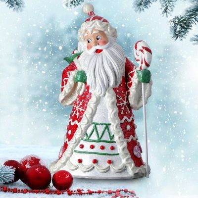 18" Resin Candylicious Santa Red/Green Image 3
