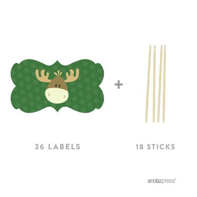 18 Rustic Woodland Moose Cupcake Toppers Image 1