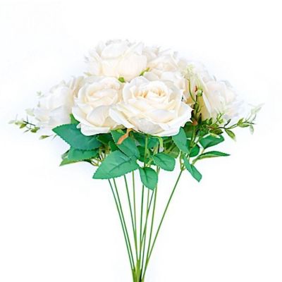 18" Silk Rose Bushes Artificial Flowers Image 1