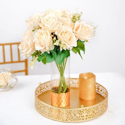 18" Silk Rose Bushes Artificial Flowers Image 1