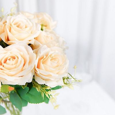 18" Silk Rose Bushes Artificial Flowers Image 2