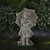 18" Solar LED Lighted Girl with Umbrella Outdoor Garden Statue Image 1