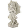 18" Solar LED Lighted Girl with Umbrella Outdoor Garden Statue Image 3