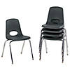 18" Stack Chair with Swivel Glides, 5-Pack - Black Image 1