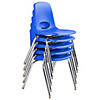 18" Stack Chair with Swivel Glides, 5-Pack - Blue Image 2