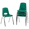 18" Stack Chair with Swivel Glides, 5-Pack - Green Image 1