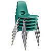 18" Stack Chair with Swivel Glides, 5-Pack - Green Image 4