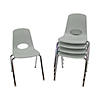 18" Stack Chair with Swivel Glides- Gray Image 1