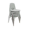 18" Stack Chair with Swivel Glides- Gray Image 1