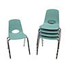 18" Stack Chair with Swivel Glides- Teal Image 1