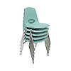 18" Stack Chair with Swivel Glides- Teal Image 1