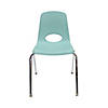 18" Stack Chair with Swivel Glides- Teal Image 3