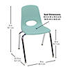 18" Stack Chair with Swivel Glides- Teal Image 4