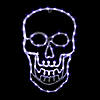 18" White Skull 4 Function LED Lighted Halloween Window Silhouette Image 1
